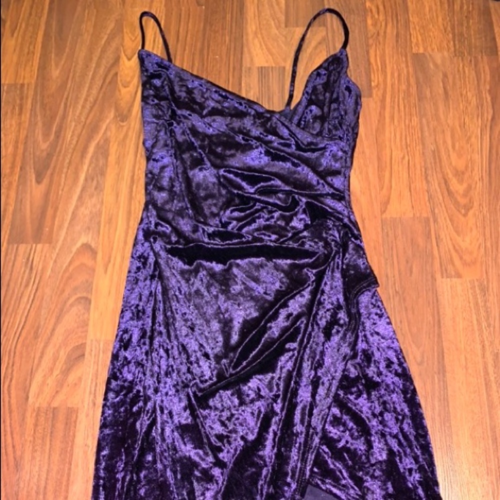 beautiful velvet purple dress